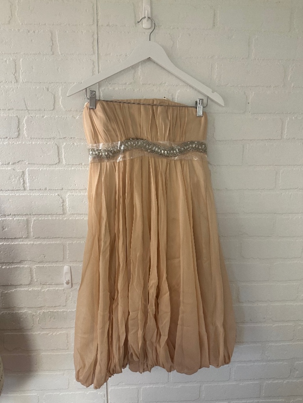 Angel Sanchez silk strapless dress